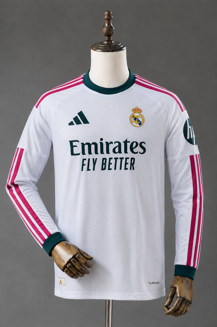 Camiseta manga larga Real Madrid local temporada 2026 | calidad G5 premium